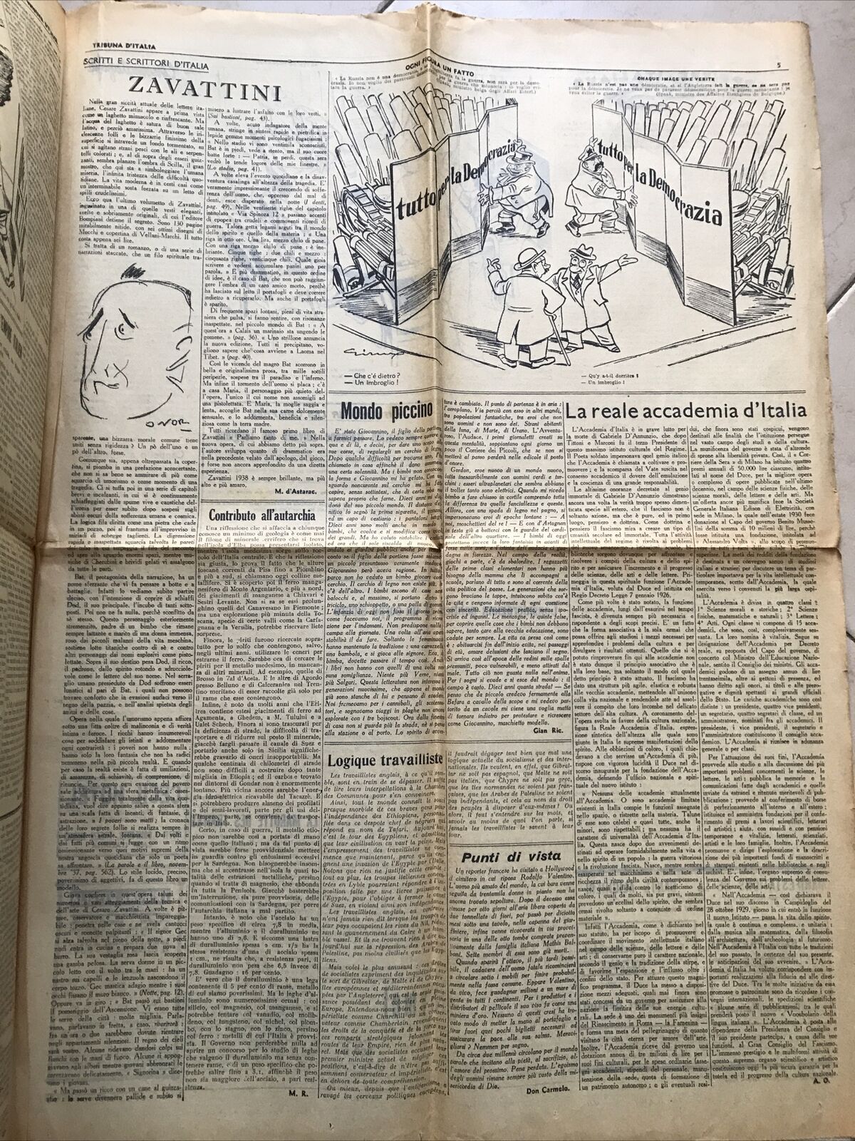TRIBUNA D'ITALIA anno 2. N 13 - 20 marzo 1938. SATIRA POLITICA