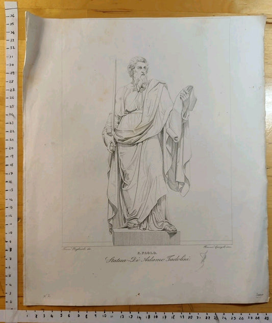 Acquaforte incisione - Garzoli Inc. SAN PAOLO Adamo Tadolini. 