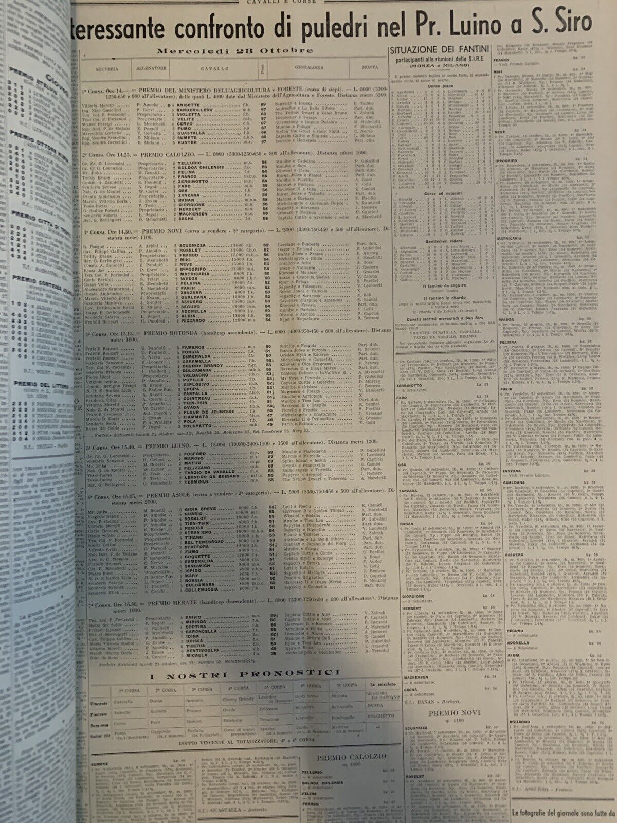 Cavalli e corse  rivista anno 1935, annata completa rilegata a libro