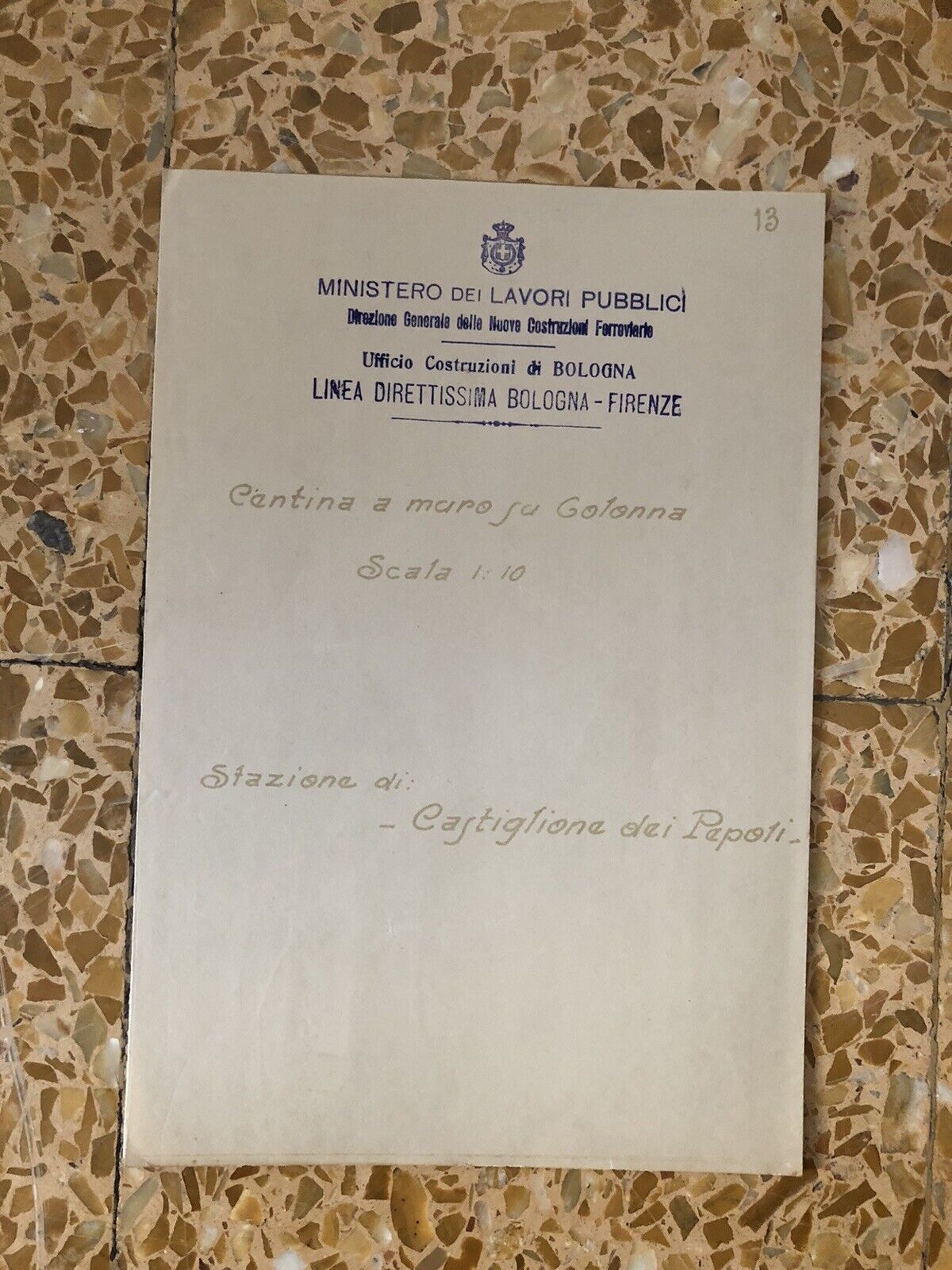 FERROVIE Castiglione dei Pepoli - direttissima Bologna Firenze. Centina a muro