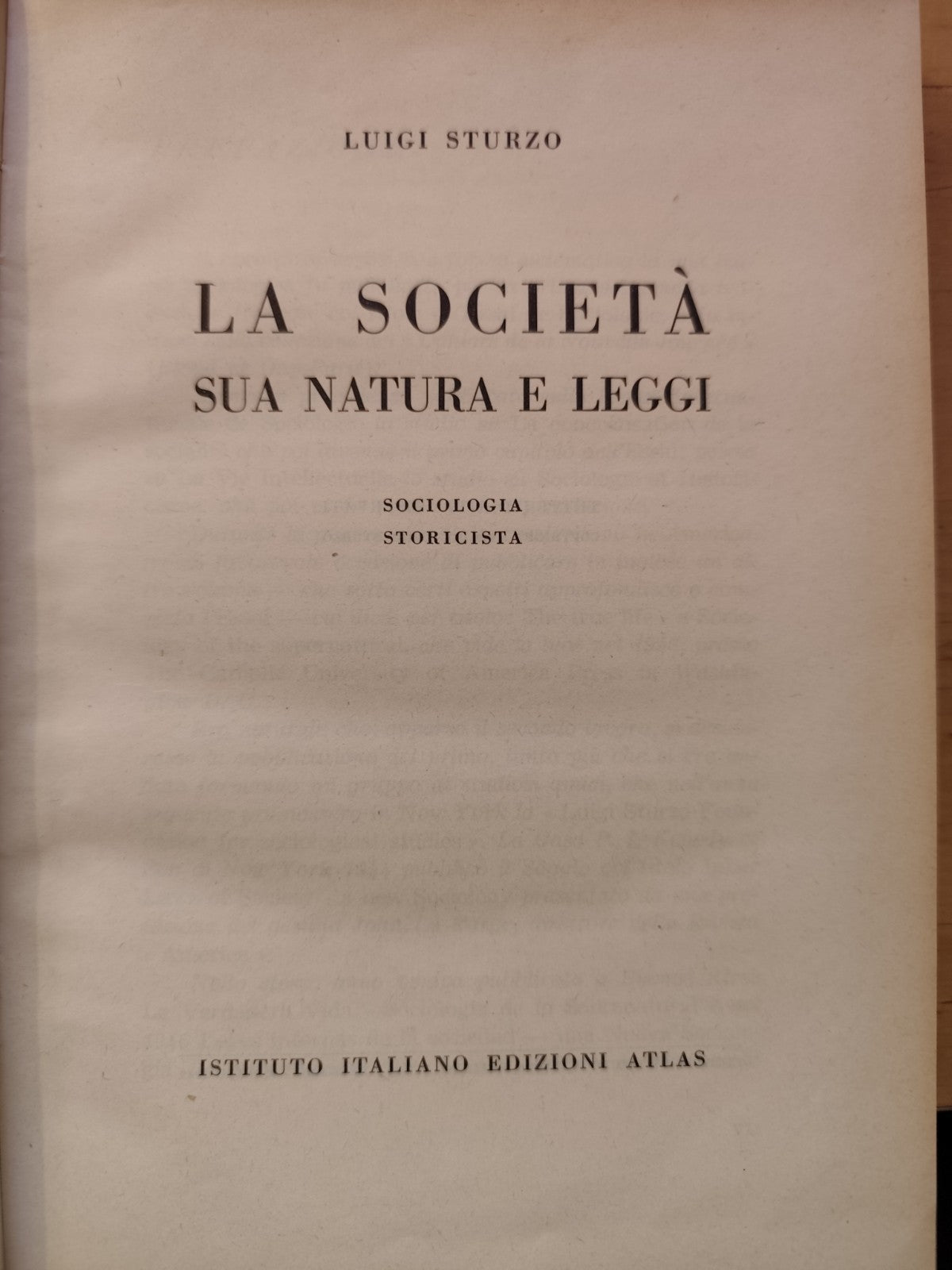 Luigi Sturzo La società sua natura e leggi Opera omnia serie prima v. primo 1949