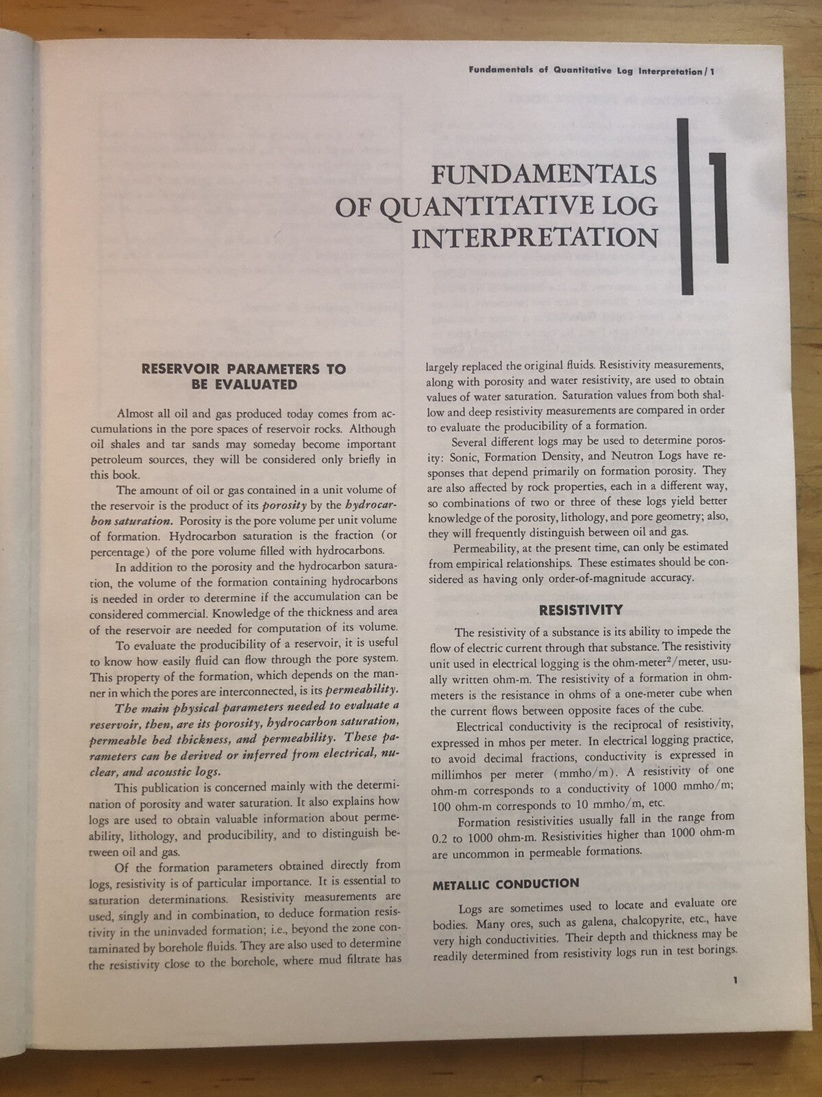 Schlumberger log interpretation - volume 1, principles 1972 edition, New York