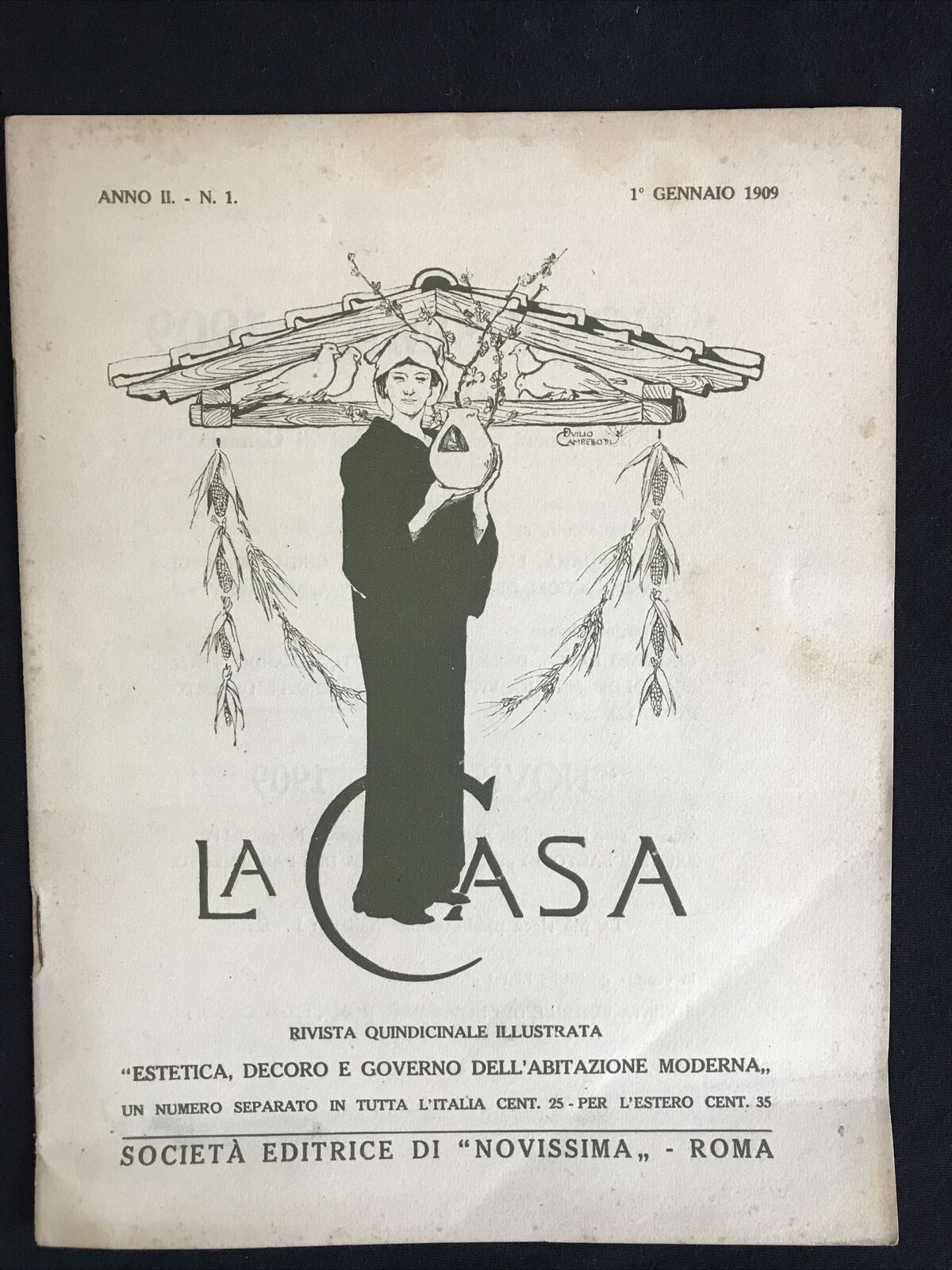 LA CASA anno II N. 1 gennaio 1909 Estetica decoro e governo dell'abitazione 
