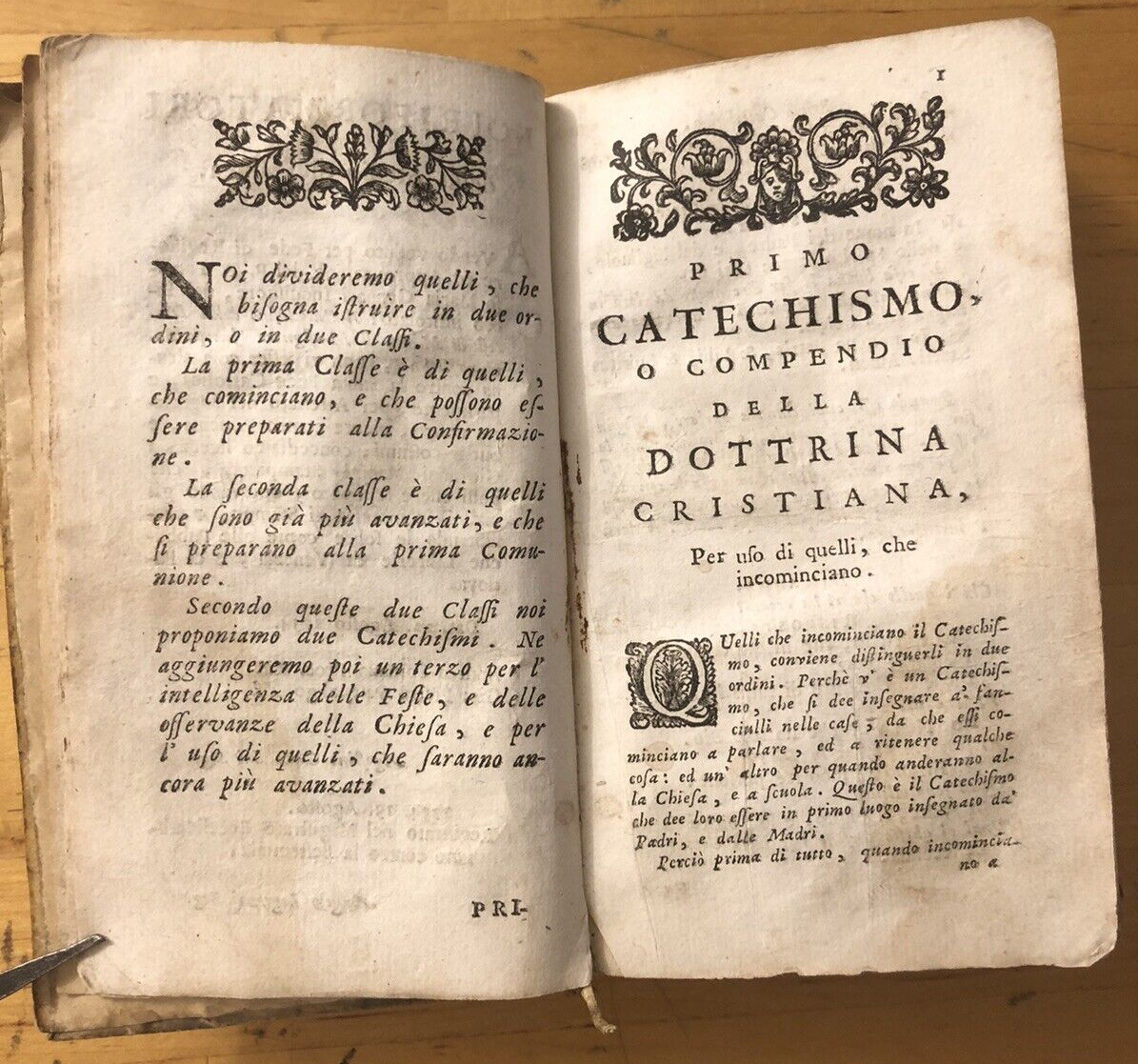Primo catechismo compendio della dottrina Cristiana 1734. J. Benigno di Meaux