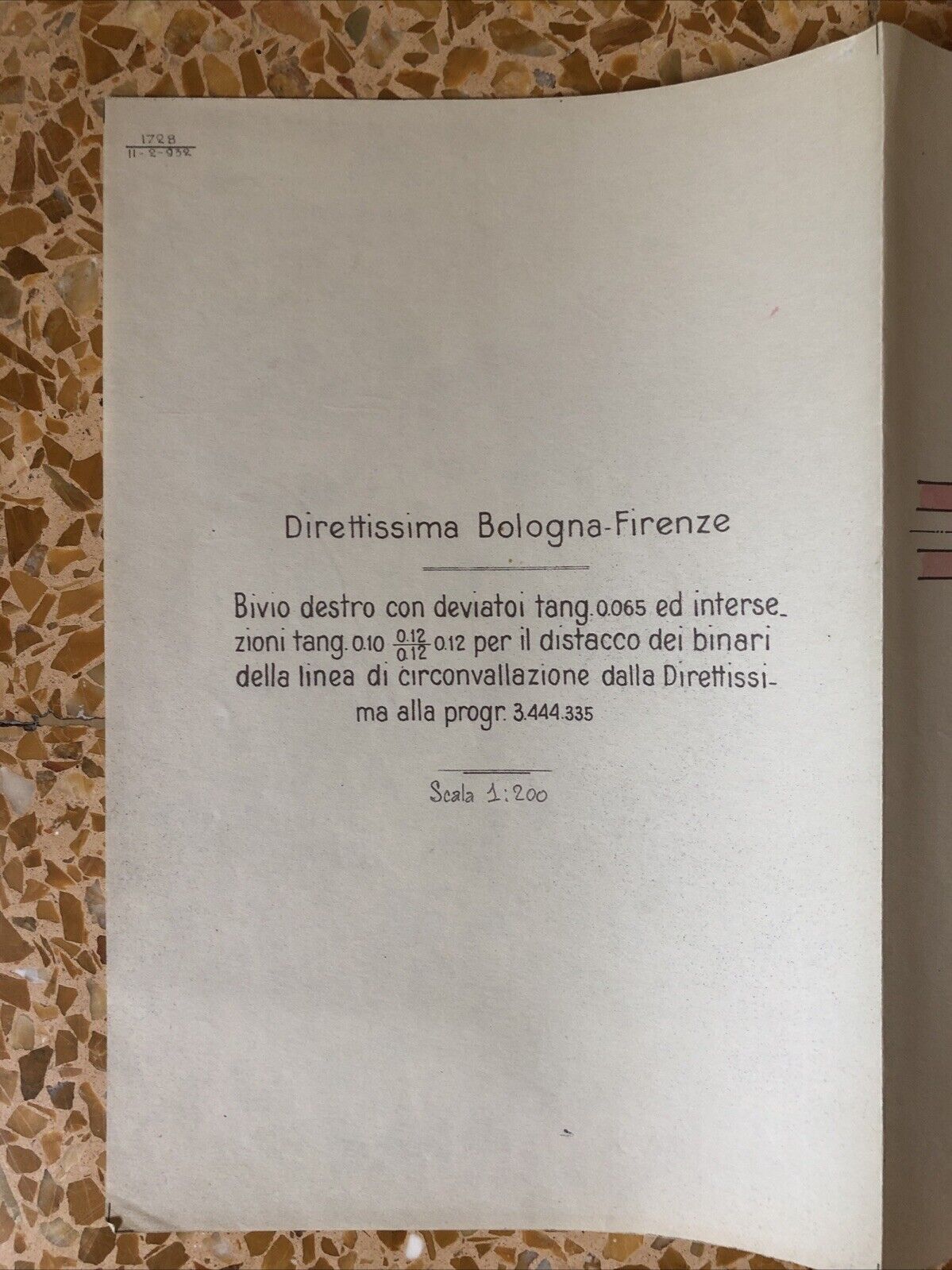 FERROVIE DELLO STATO direttissima Bologna Firenze, deviatoi intersezioni