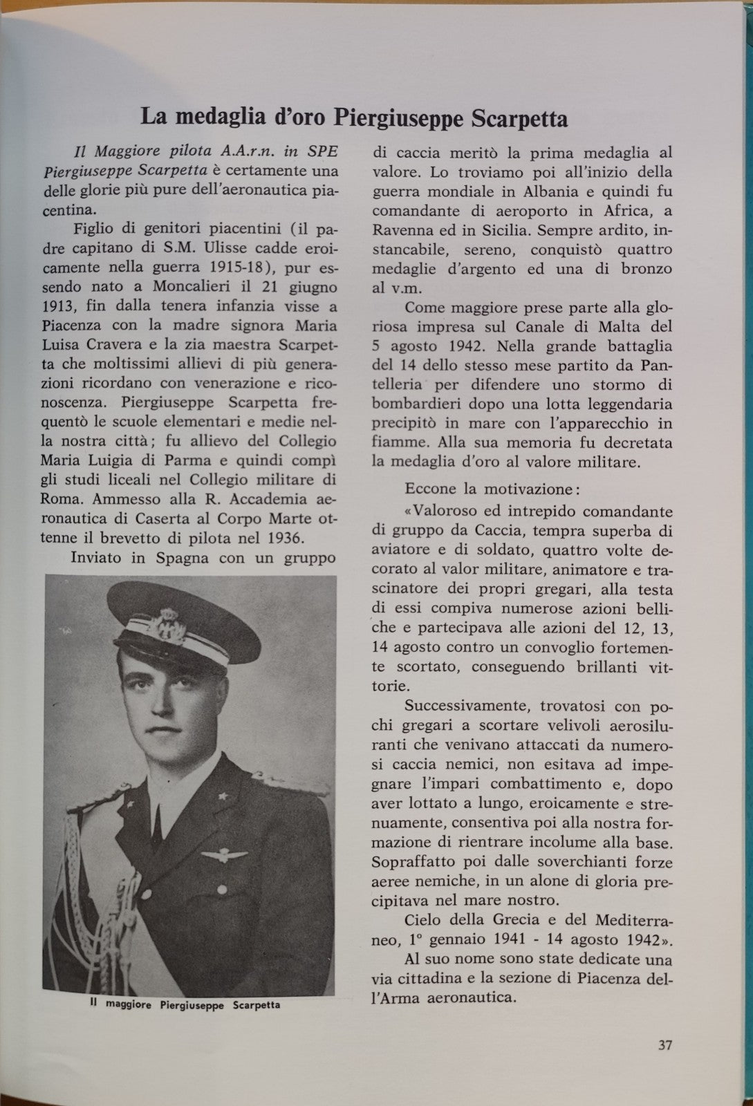La storia dell'aviazione piacentina, Gaetano Cravedi, Aeroclub Piacenza 1980