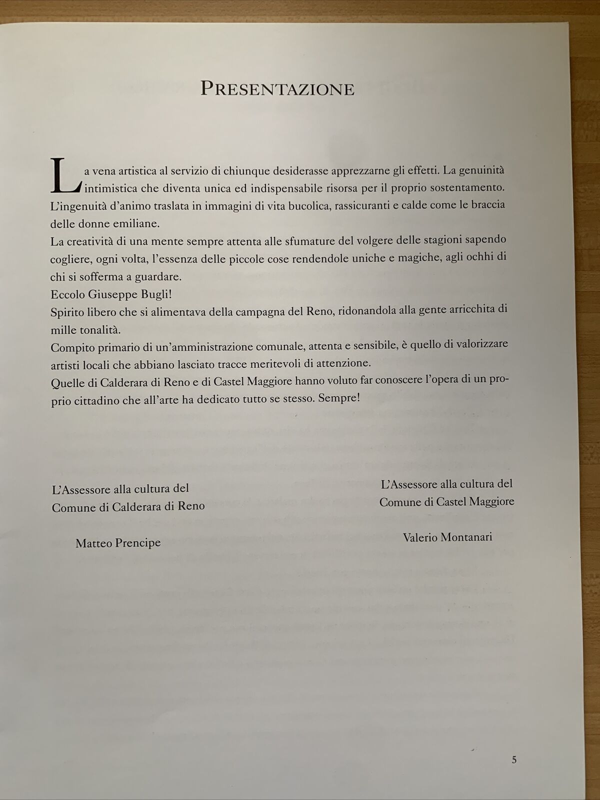 GIUSEPPE BUGLI - MOSTRA ANTOLOGICA COMUNE DI CASTEL MAGGIORE 1998 #