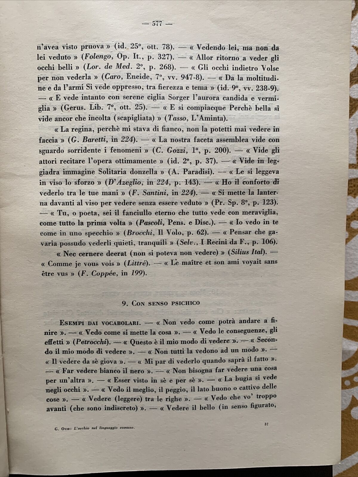 L'OCCHIO NEL LINGUAGGIO COMUNE - GIUSEPPE OVIO. 2 volumi 1941 #