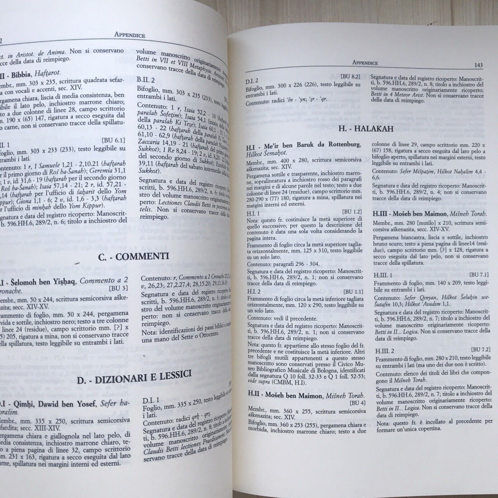 I FRAMMENTI EBRAICI DI BOLOGNA, archivio di stato e collezioni minori, Olschki
