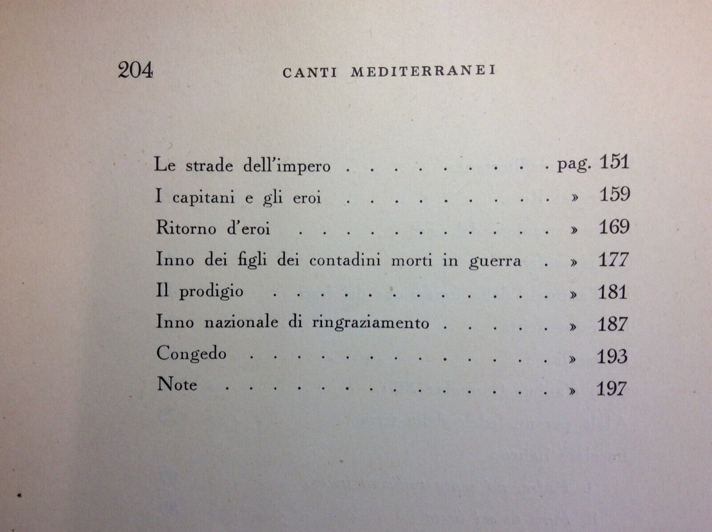 CANTI MEDITERRANEI, MEVIO GABELLINI, CAVALLERI EDITORE 1937