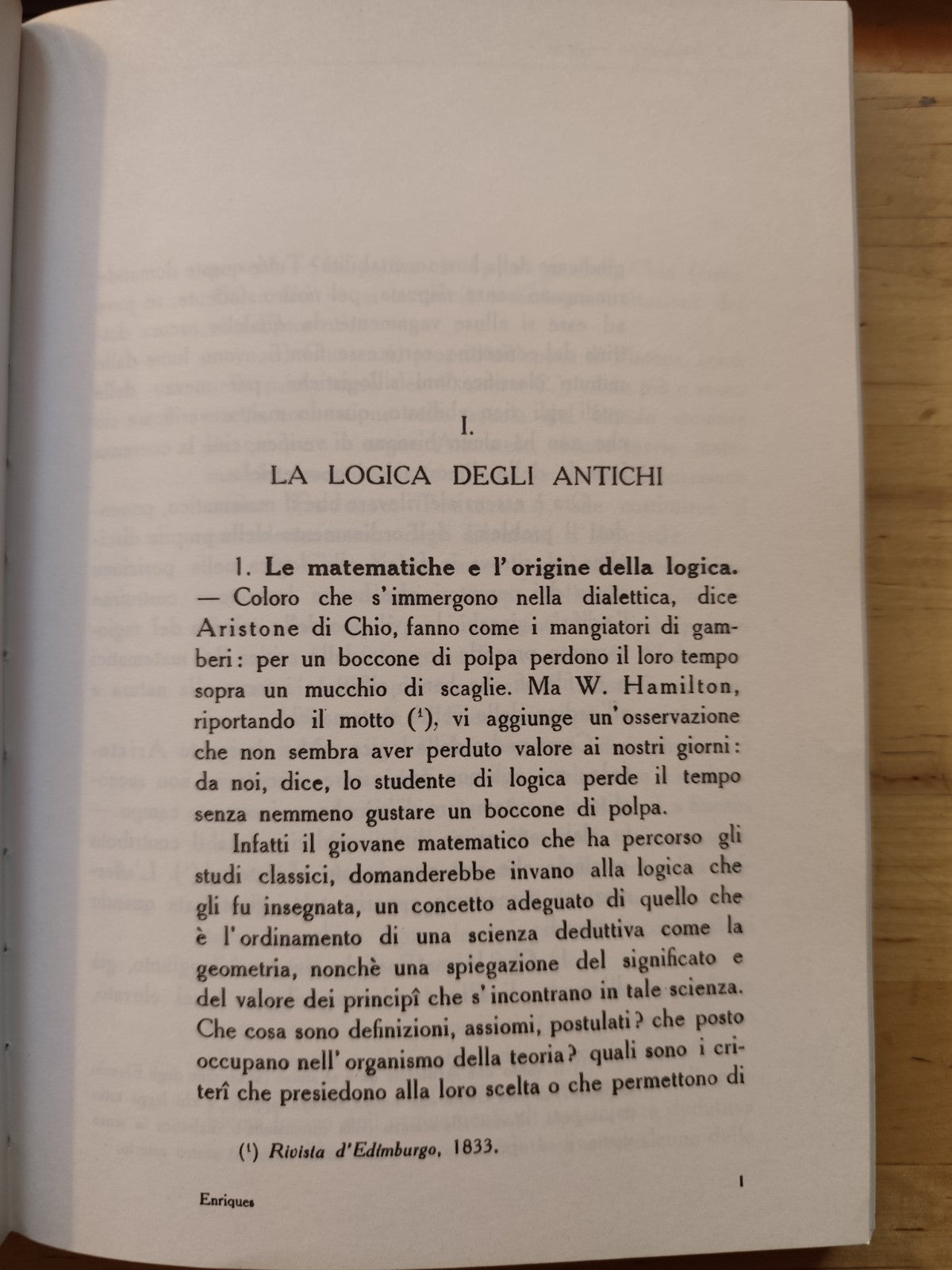 Per la storia della logica, Federigo Enriques - Zanichelli 1987