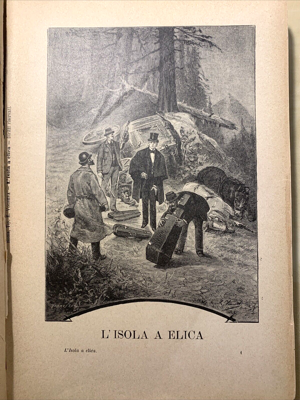 L'ISOLA A ELICA - Giulio Verne, 2 parti in un volume. Con Incisioni di pregio