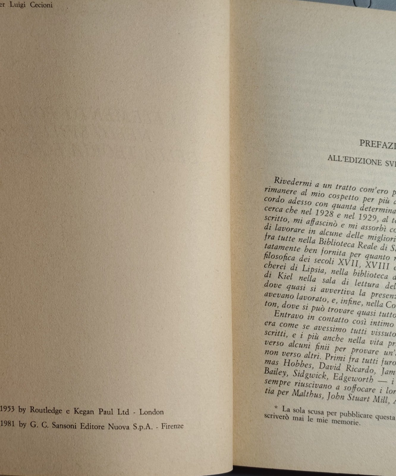 L'elemento politico nello sviluppo della teoria economica Gunnar Myrdal, Sansoni
