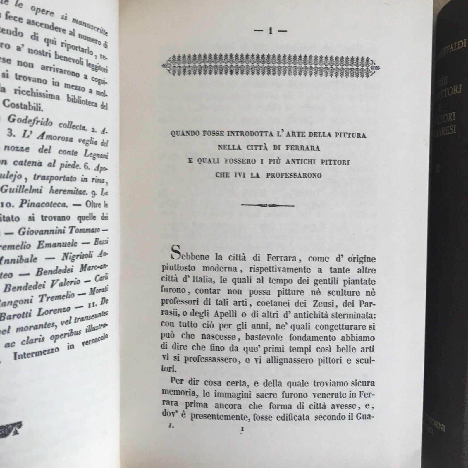 VITE DE' PITTORI E SCULTORI FERRARESI, Baruffaldi Girolamo, A. Forni ed. 2 VOLUM