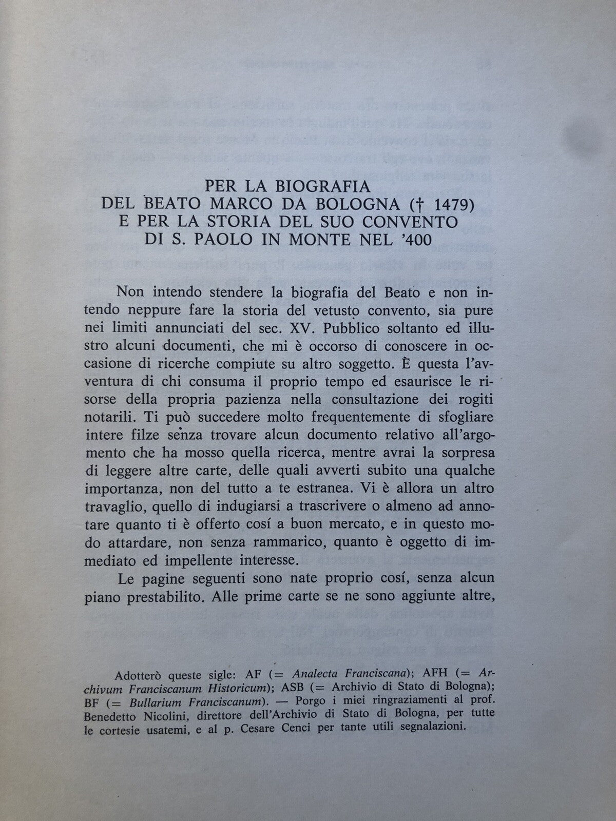 Il beato Marco da Bologna e il suo convento di S. Paolo in Monte nel quattrocent