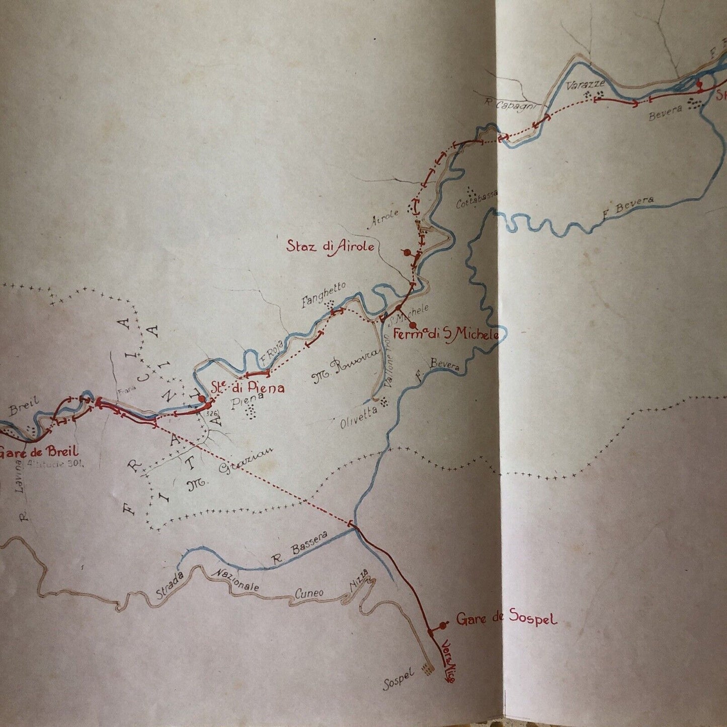 FERROVIE DELLO STATO linea Cuneo Ventimiglia, Vievola, valle della Roja