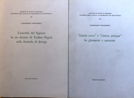 Orlandelli Gianfranco - Taddeo Pepoli - Littera nova Littera Antiqua Paleografia