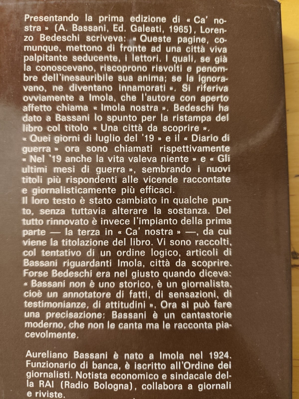 Una città da scoprire - Aureliano Bassani IMOLA Galeati editrice 1974