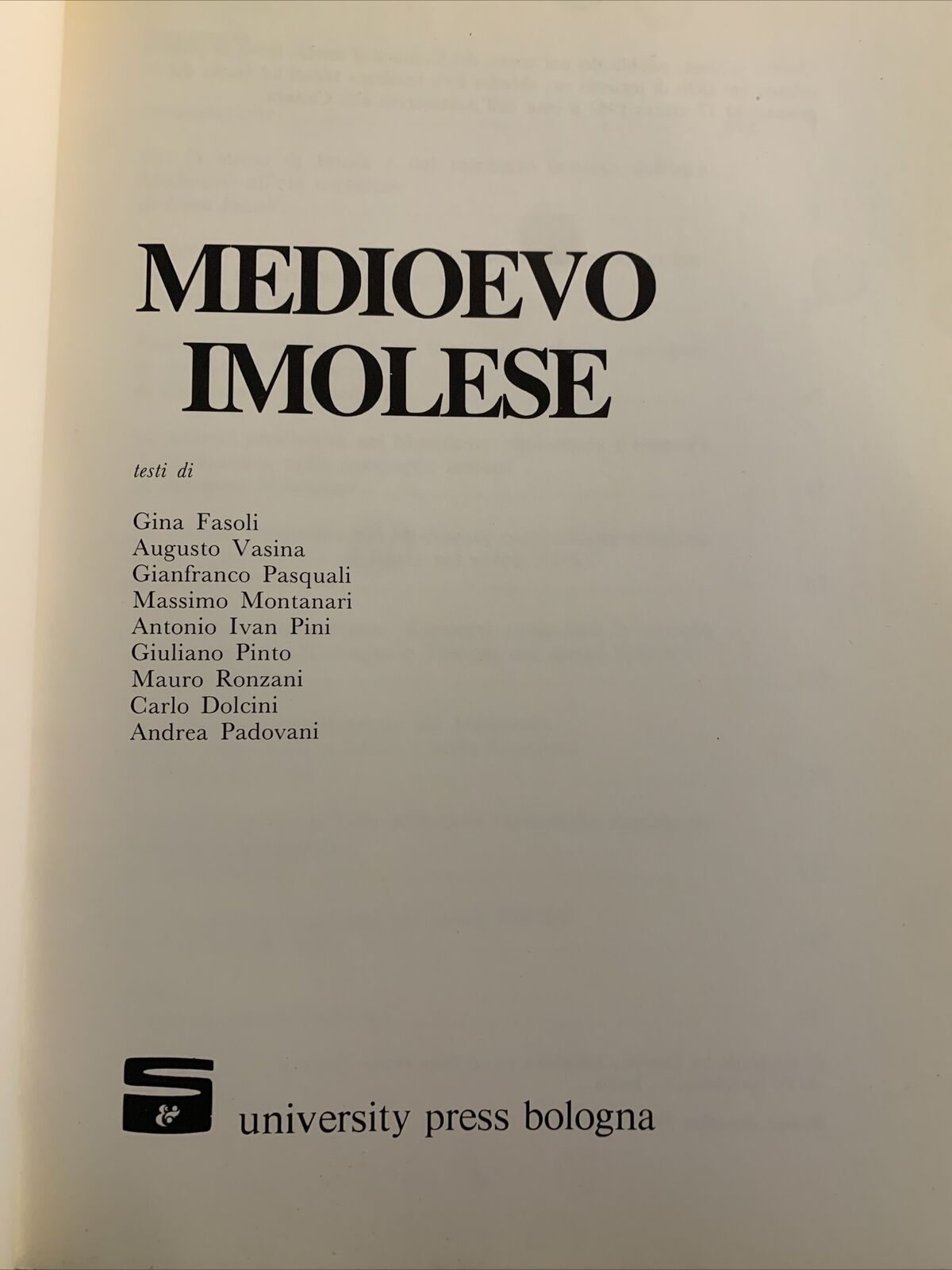 MEDIOEVO IMOLESE, University press Bologna 1982 - AA. VV.