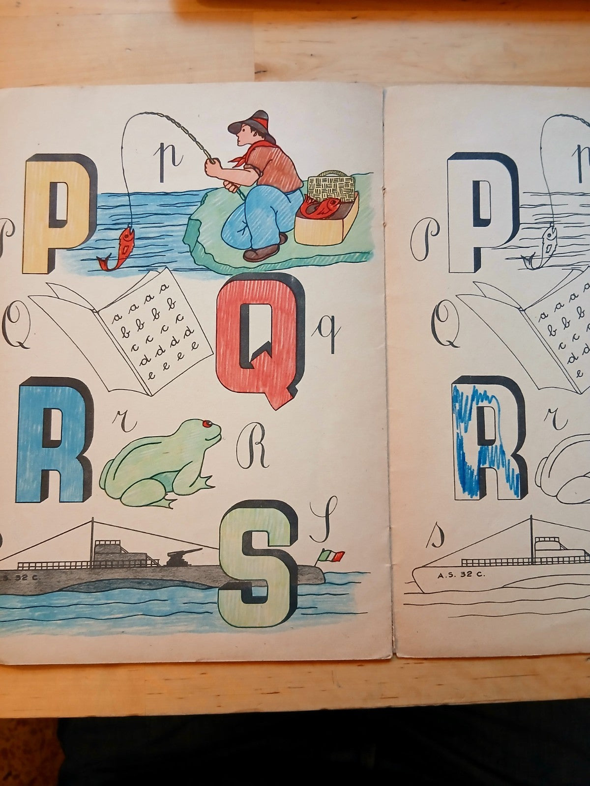 ABC per dipingere n.1 - 1944 libro illustrato per bambini vintage