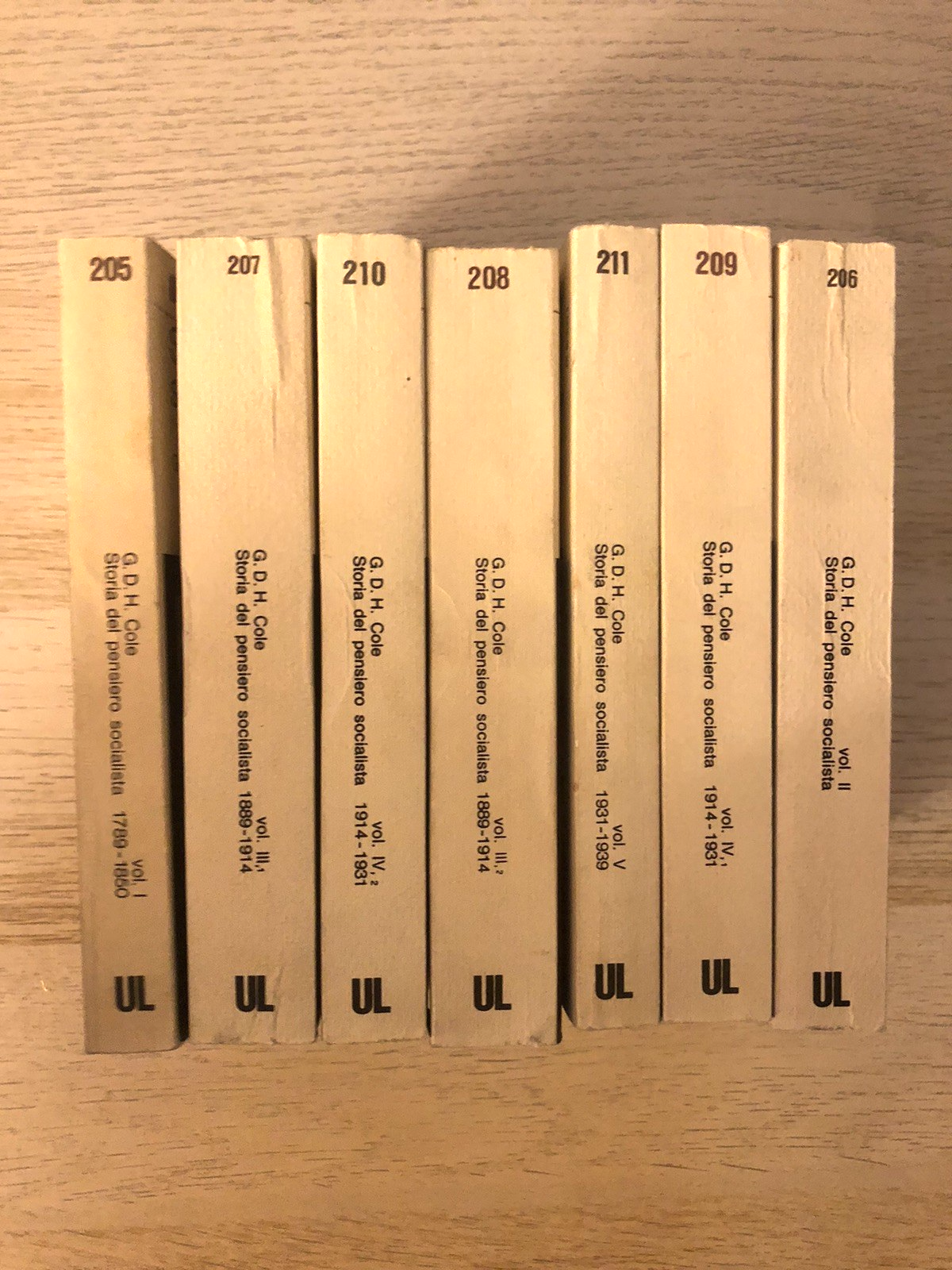 Storia del pensiero socialista, G.D.H. Cole Laterza completa 7 voll. 1976