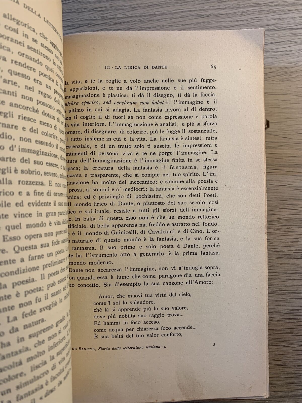Storia della letteratura italiana vol. 1. Francesco de Sanctis. Laterza 1949