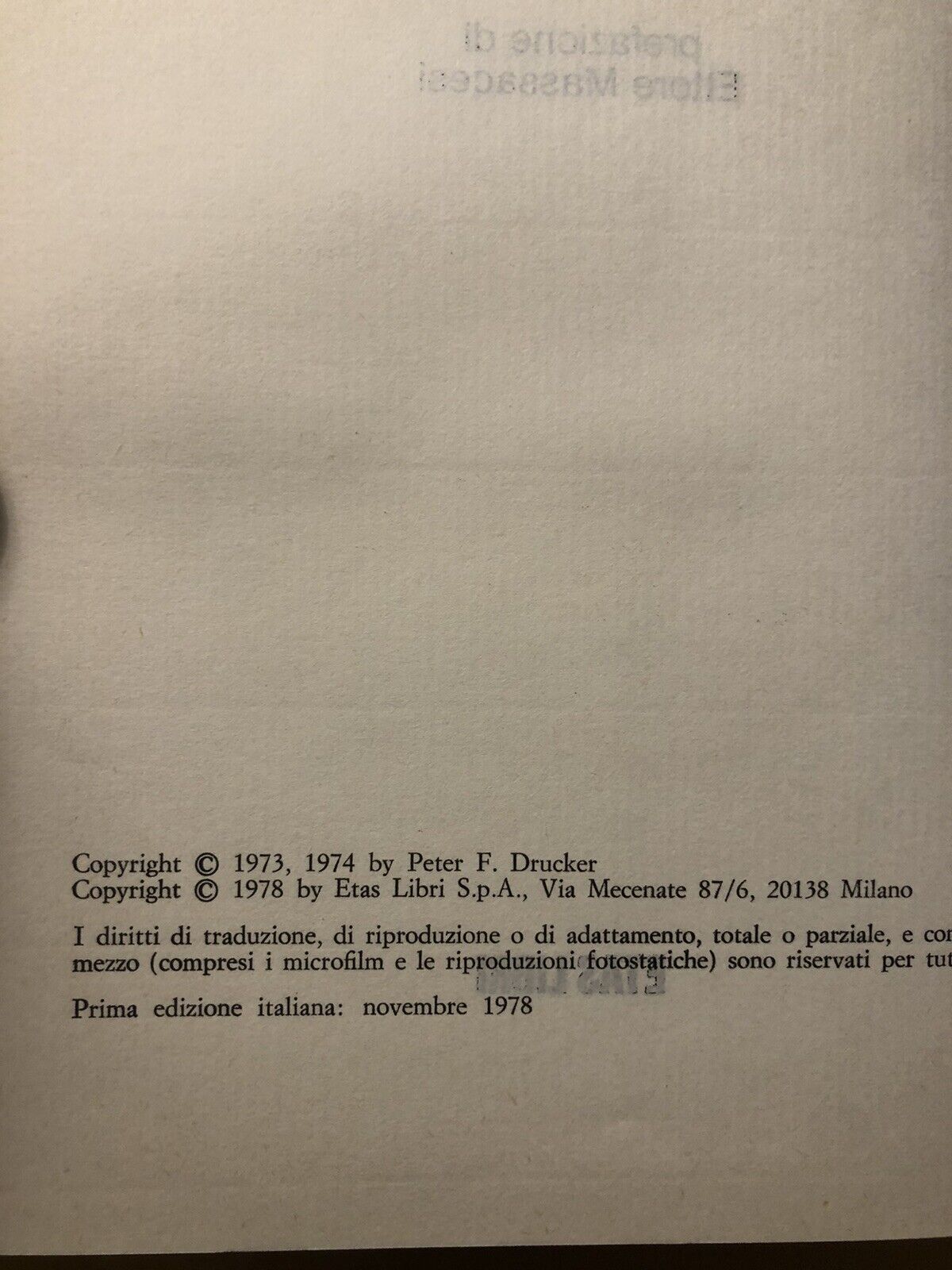 Manuale di Management, Peter F. Drucker. Etas Libri 1978