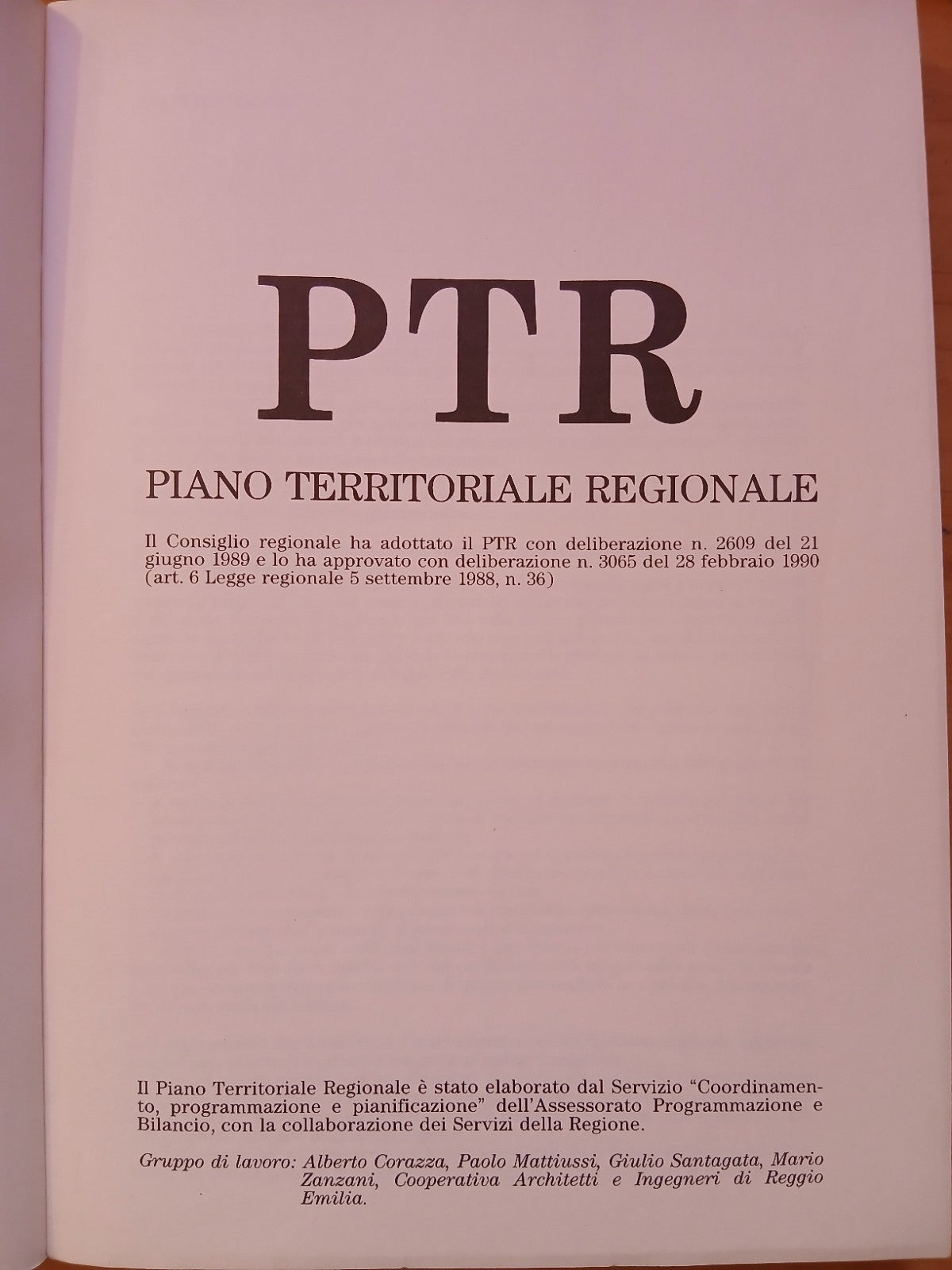 PTR Regione Emilia Romagna - piano territoriale regionale 1990
