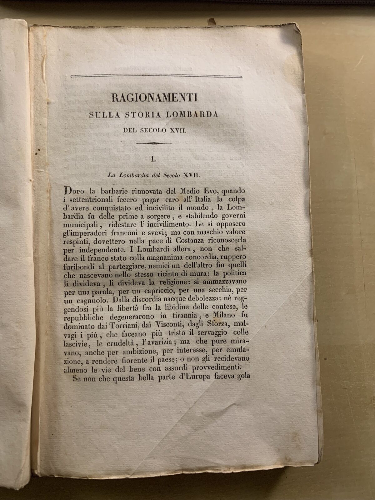 Sulla storia Lombarda del secolo xvii. Cesare Cantu'.Commento ai promessi sposi