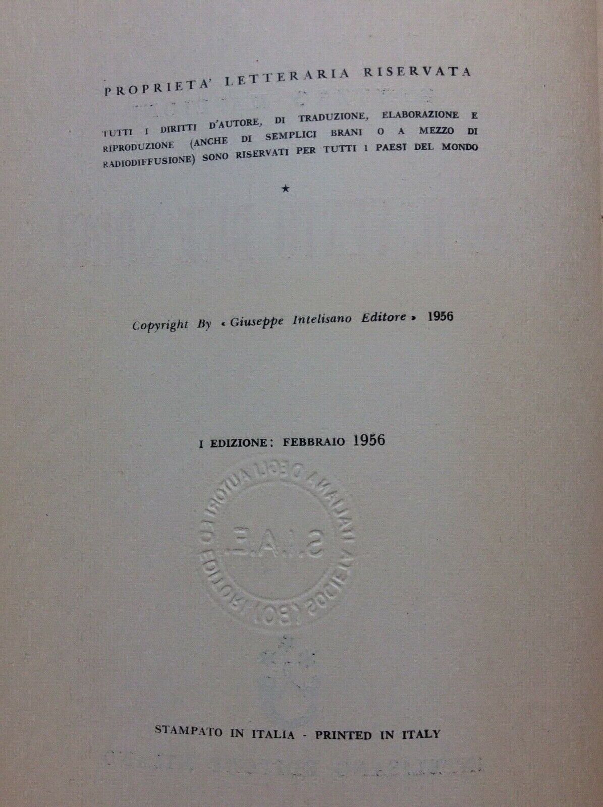 SE IL VENTO DICE SORGI, GRYTZKO MASCIONI, INTELISANO EDITORE MILANO, 1956