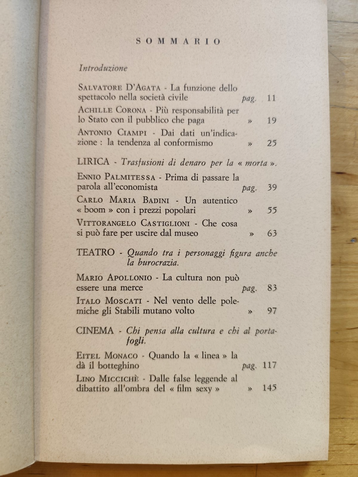 I conti in tasca allo spettacolo, centro d'arte e di cultura Bologna 1966 Corona