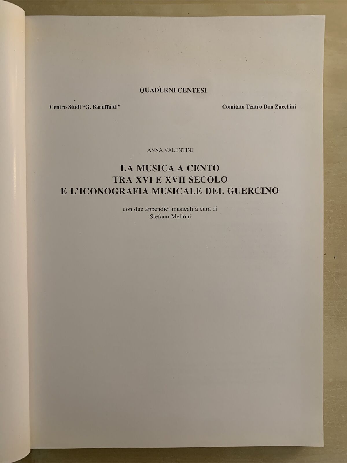 La musica a Cento tra XVI e XVII secolo e l'iconografia musicale del Guercino #