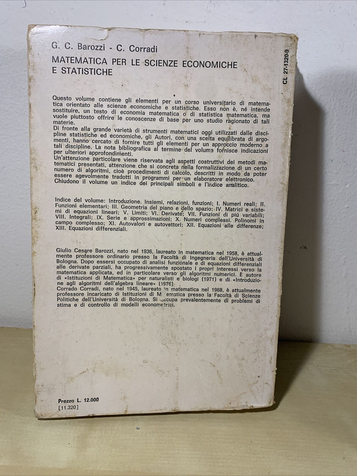MATEMATICA PER LE SCIENZE ECONOMICHE E STATISTICHE , Barozzi, Corradi. Il Mulino