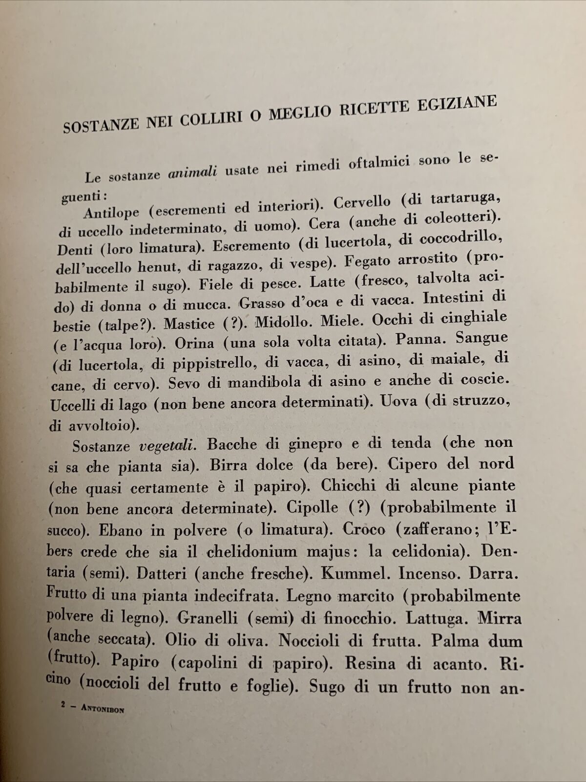 STORIA DEI COLLIRI - ARRIGO ANTONIBON. Casa editrice Vittorio Idelson 1939 #