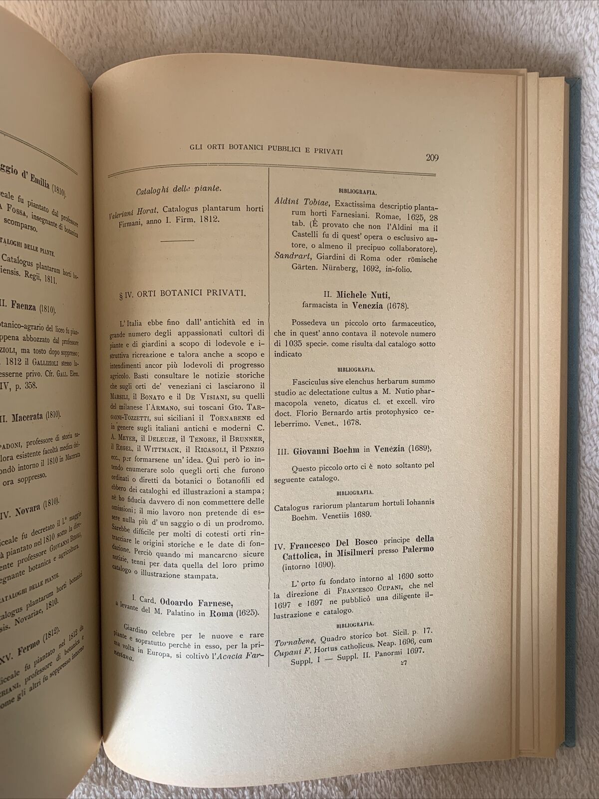 LA BOTANICA IN ITALIA - Pier Andrea Saccardo. Forni Editore, Ristampa del 1971
