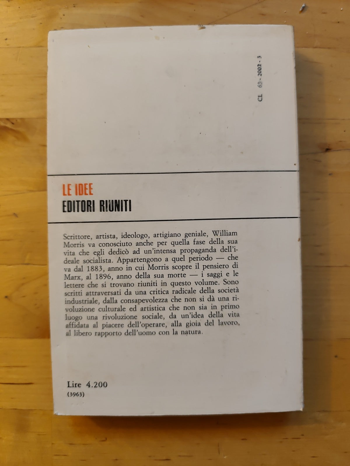 Come potremo vivere, William Morris, Editori Riuniti 1979 Socialismo