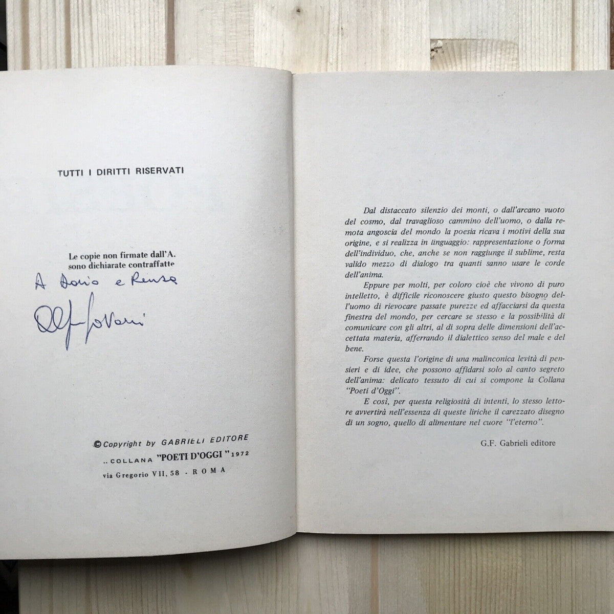 POESIE - Alfredo Govoni, editore Gabrieli 1972