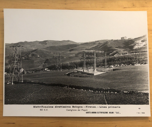 FERROVIE Bologna Firenze,  Castiglione dei Pepoli, elettrificazione 1934