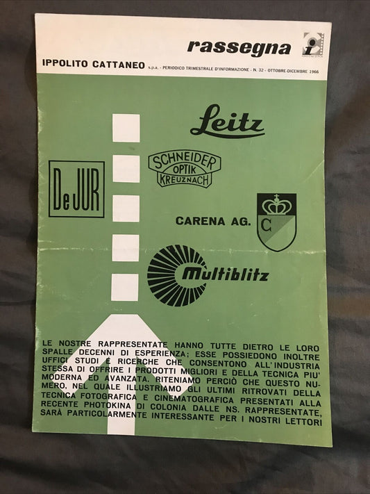 RASSEGNA, IPPOLITO CATTANEO rivista - N. 32, 1966  - Fotografia strumenti