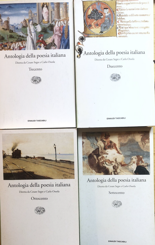 Antologia della poesia italiana Einaudi tascabili. 4 volumi Cesare Segre, Ossola
