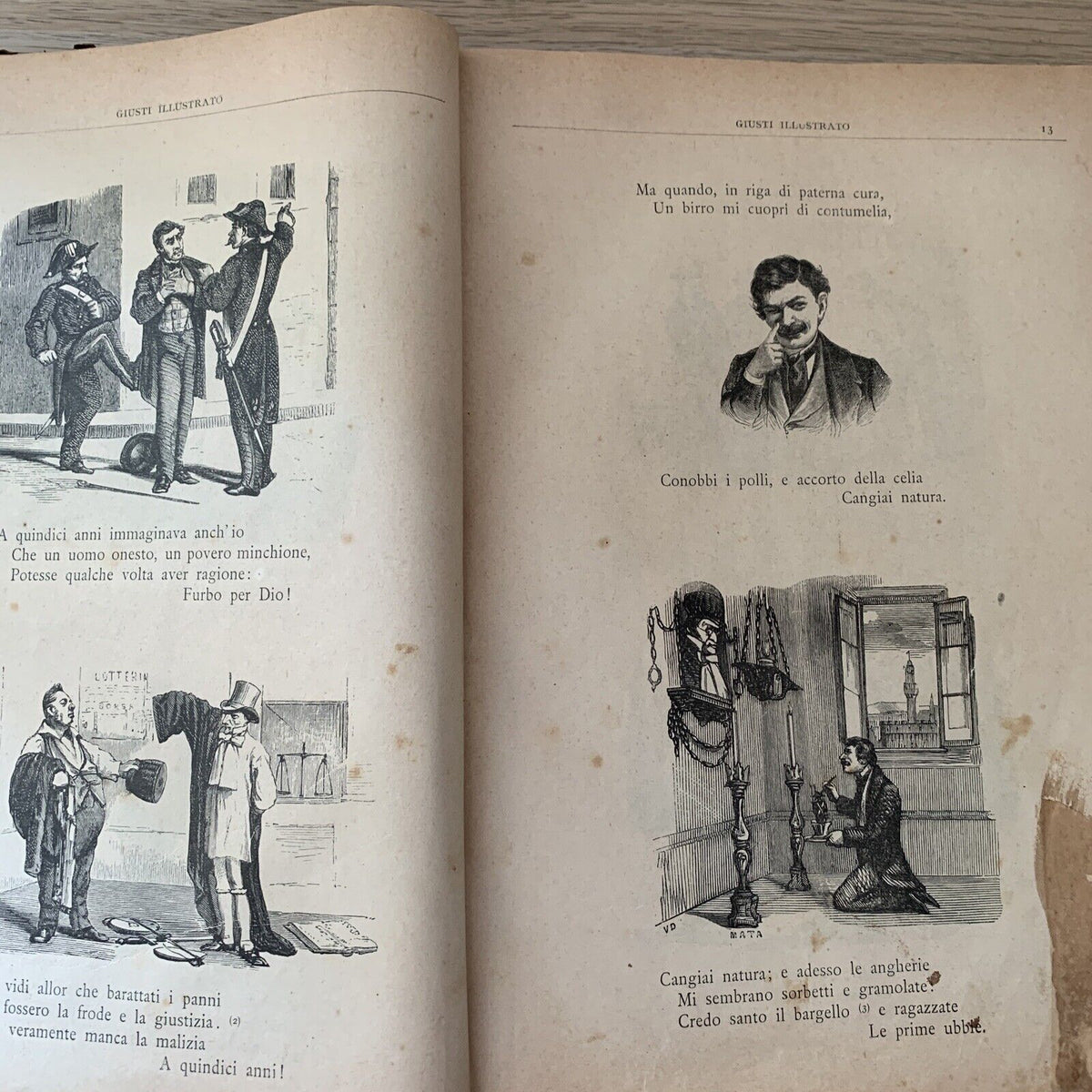 POESIE DI GIUSEPPE GIUSTI, illustrate da Adolfo Matarelli. Aliprandi editore #