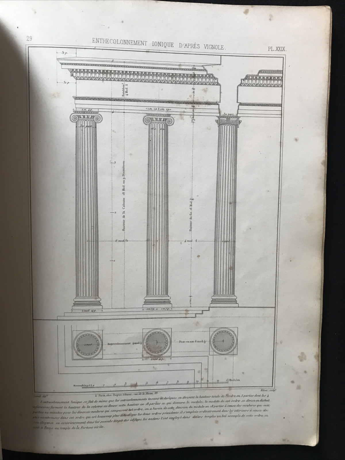 Traité élementaire D'ARCHITECTURE étude cinq ordres, 5 ordini Architetto Vignola