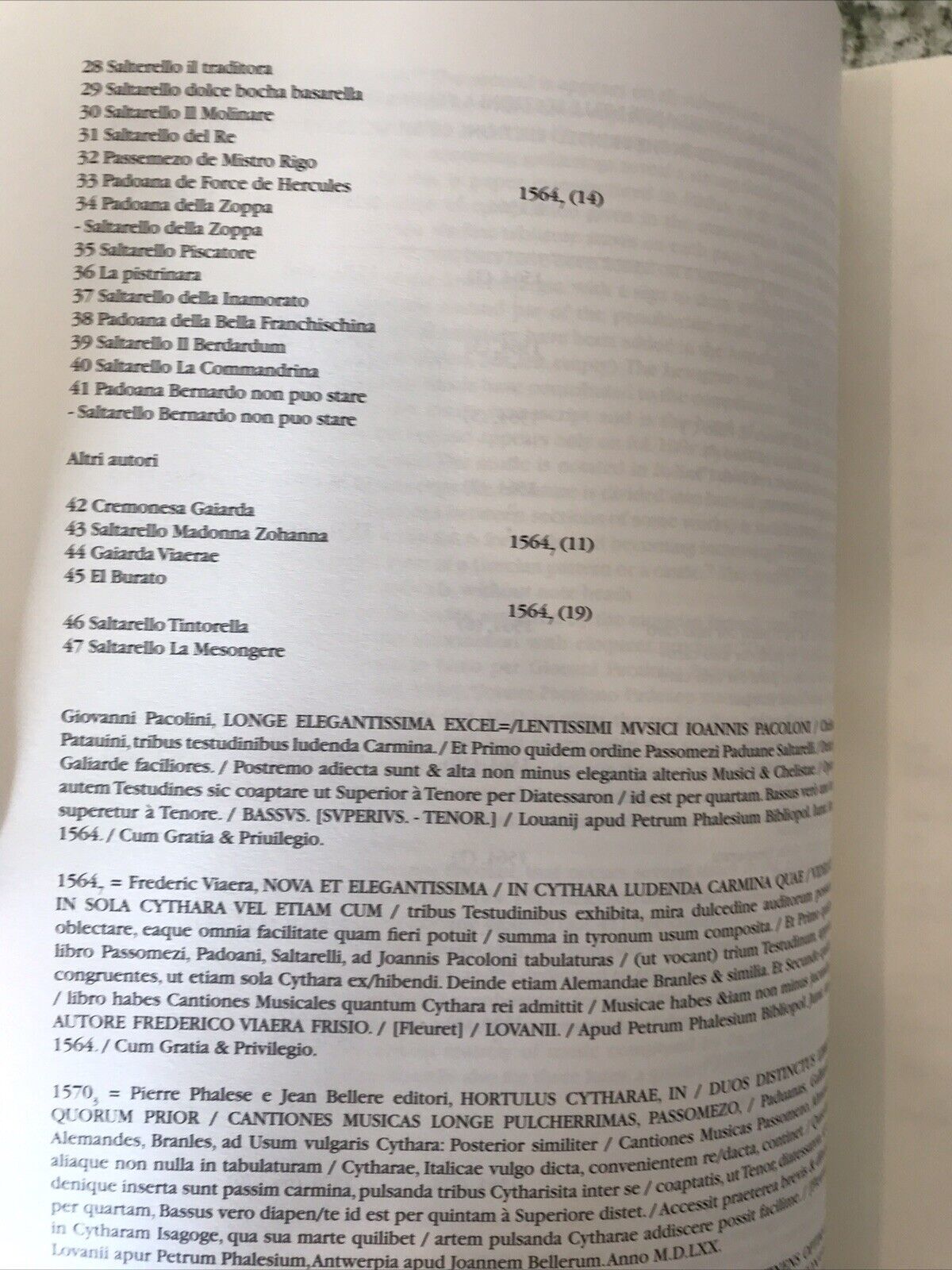 INTAVOLATURA MANOSCRITTA PER LIUTO,G. Pacolini, Castelfr. Veneto, F. Rossi Forni