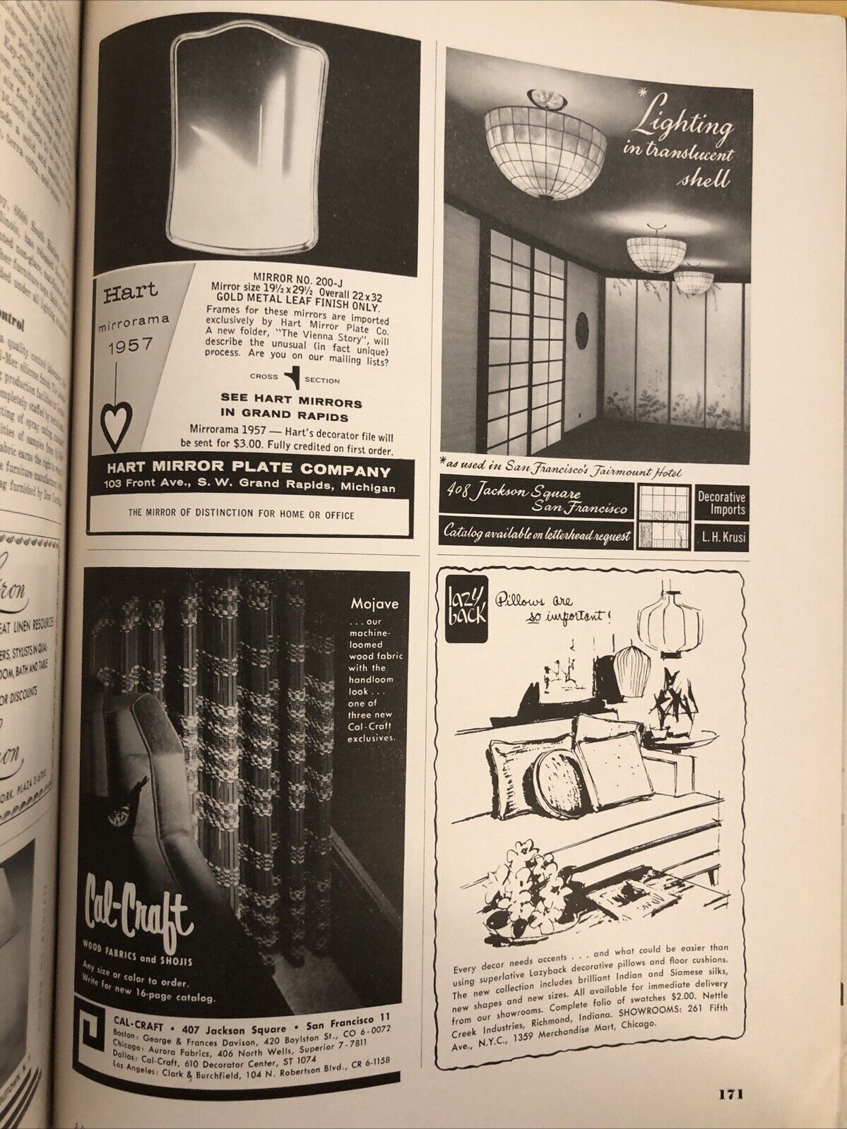 INTERIORS MAGAZINE APRIL 1957 Olga Gueft - Interiors, design, architecture