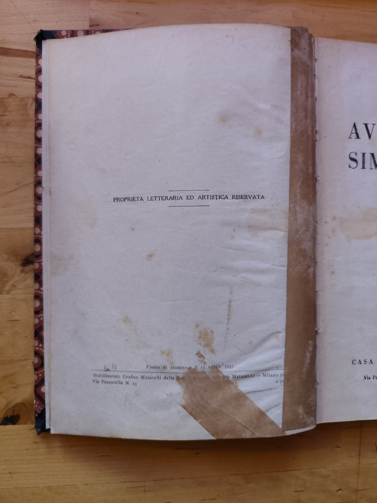 Avventure di Simon Wander - Emilio Salgari 1931, Sonzogno editore