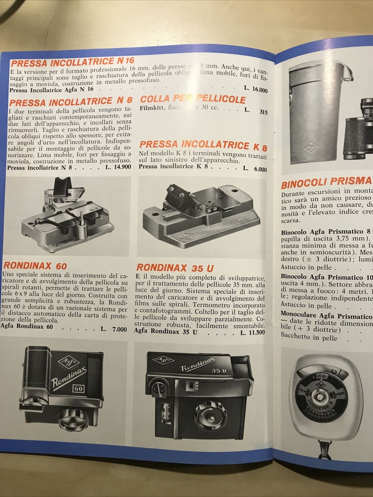 AGFA catalogo 1965 - FOTOGRAFIA