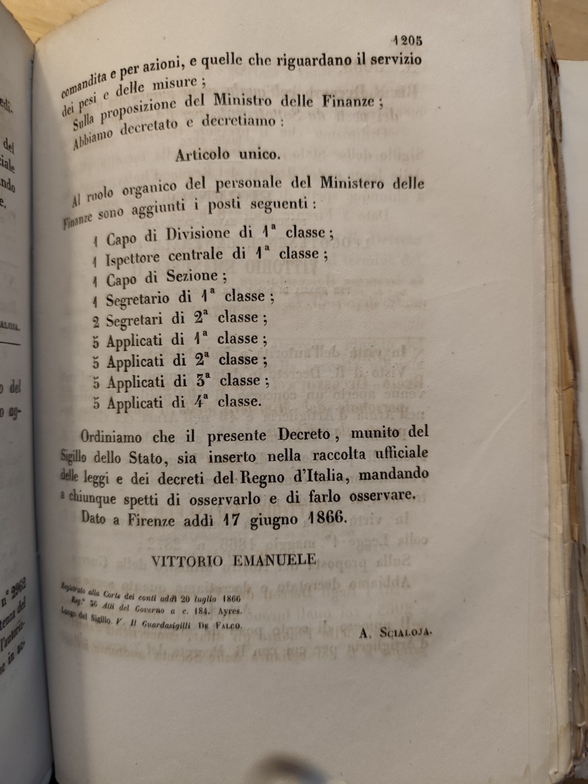 Leggi e decreti del Regno D'Italia 1866 - raccolta ufficiale - Stamperia Reale