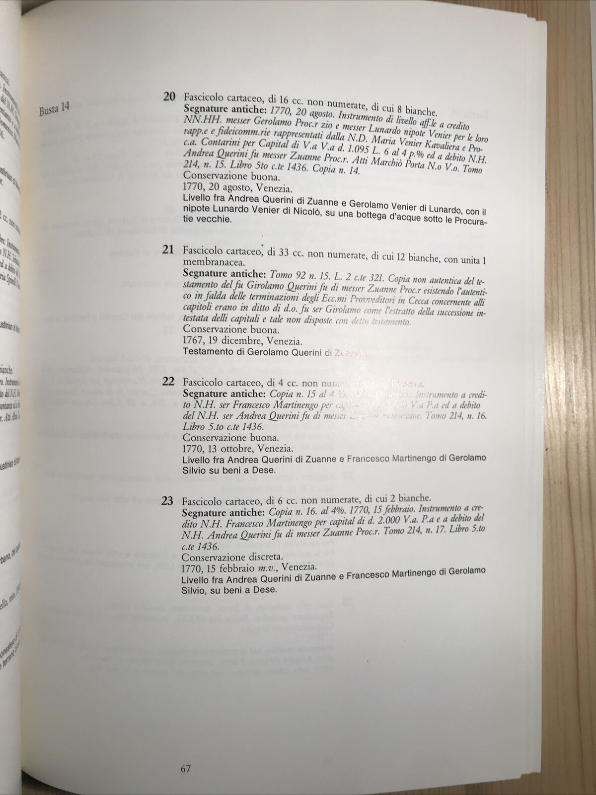 Archivio privato della famiglia Querini Stampalia, D. Carini Venturini, R. Zago