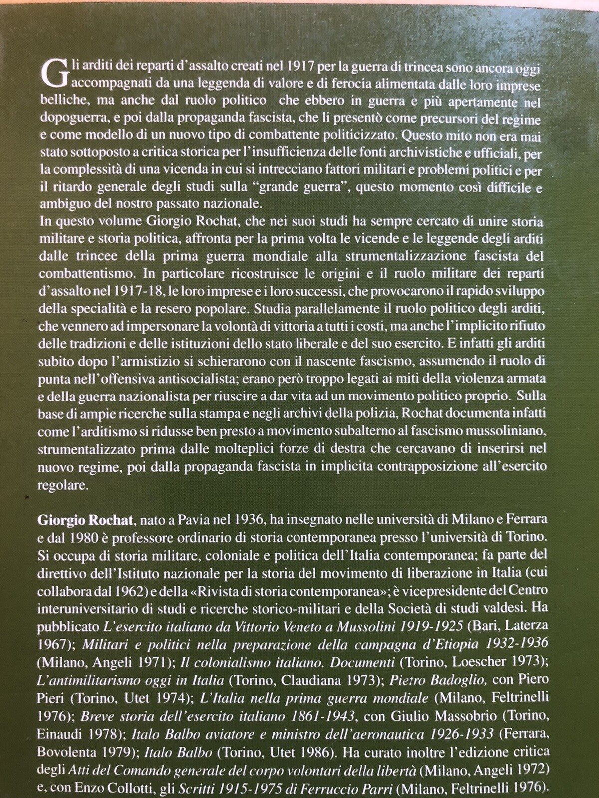 Gli arditi della grande guerra, origini battaglie e miti - Giorgio Rochat 1997