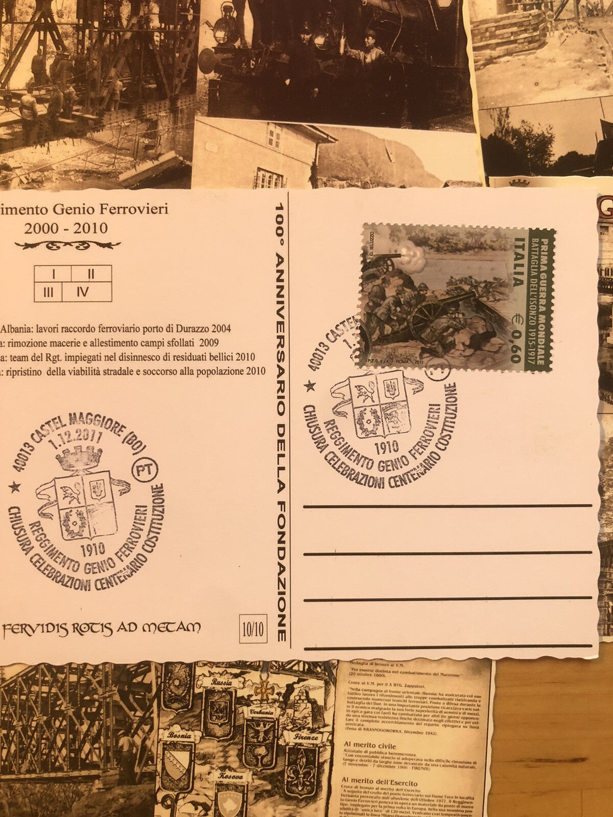 Reggimento genio Ferrovieri - 10 Cartoline stampate nel 2011